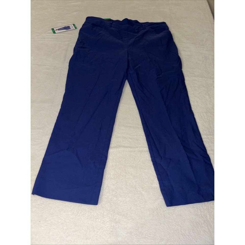 Hilary Radley XL Mazarine Blue Mid Rise Slim Leg Pants NWT 27 Inseam